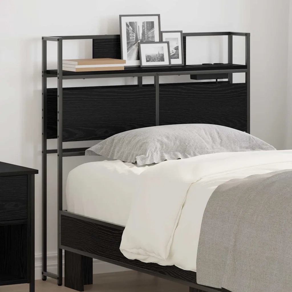 vidaXL Testata contenitore Rovere nero 75 cm Legno multistrato
