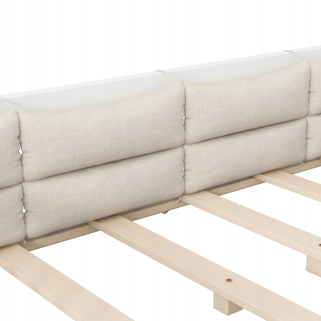Letto singolo 90x200 - Xylo - Bianco con sponde e cuscino