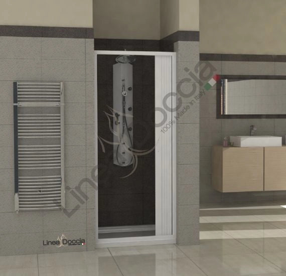 Box doccia Amalfi in PVC - 1 lato, apertura laterale a soffietto - Misura: 170 x h185