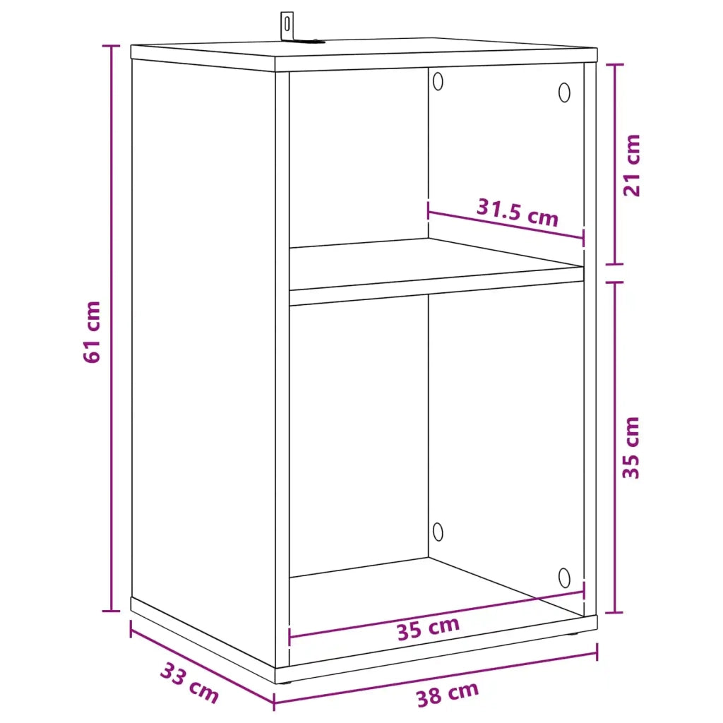 Mobile porta vinili Legno antico 38 x 33 x 61 cm 8012864
