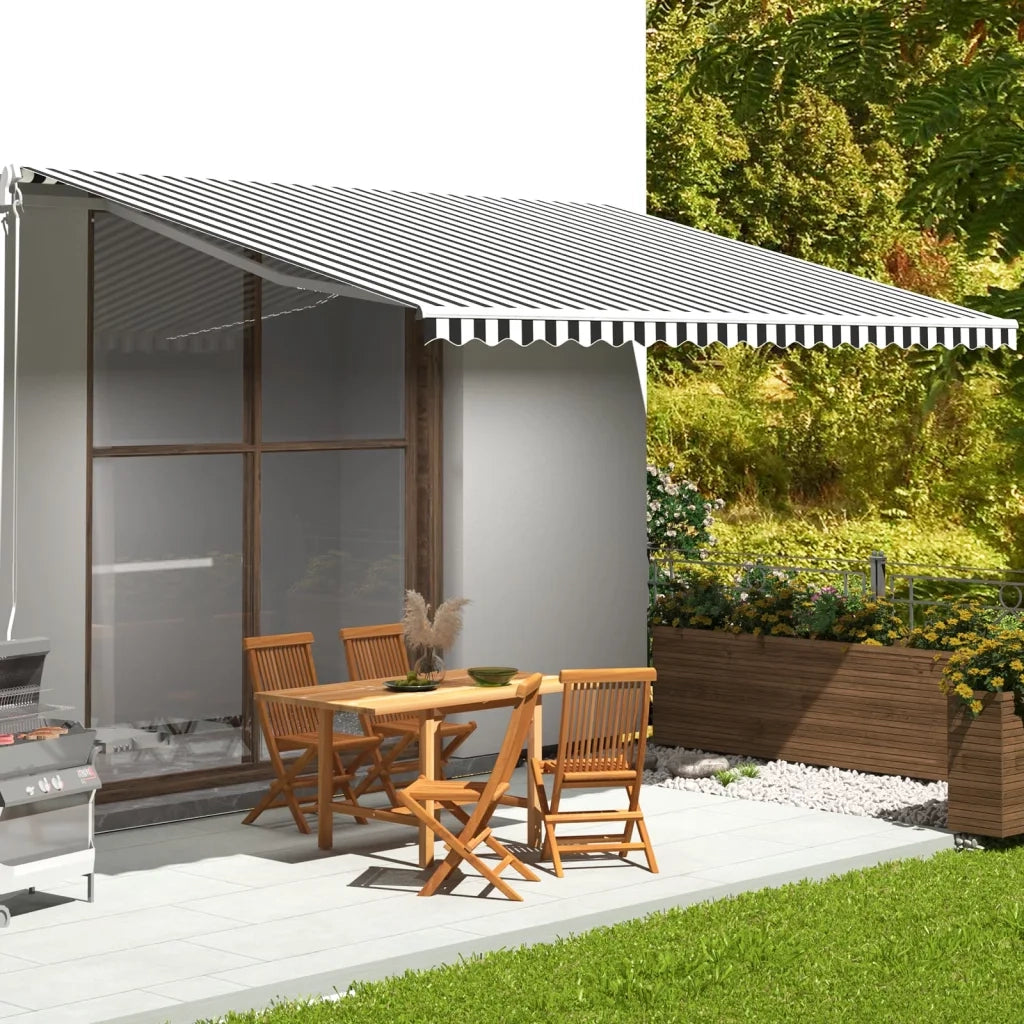 Tessuto di Ricambio Tenda da Sole Antracite e Bianco 5x3,5 m cod mxl 11621