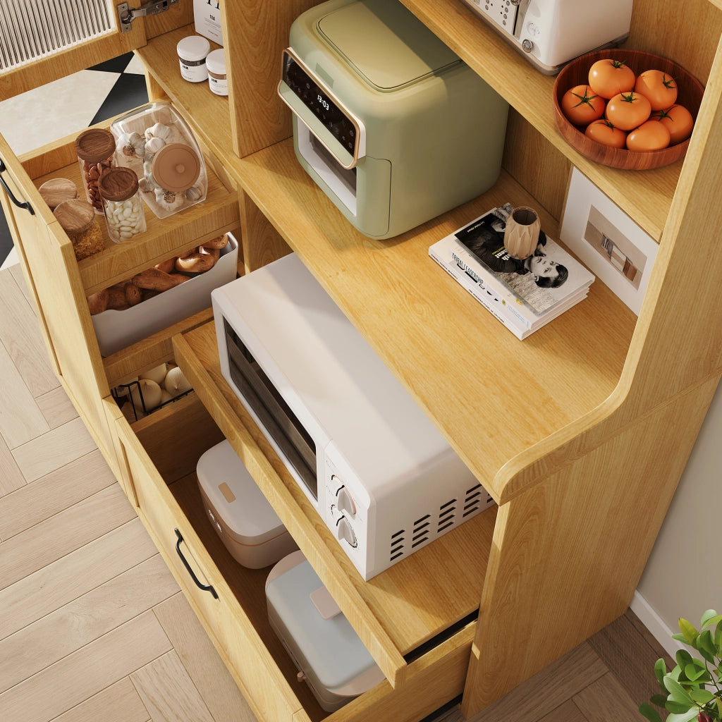 Mobile Alto con Ripiani Regolabili e Cassetti ¨C MINIMAL ¨C Naturale