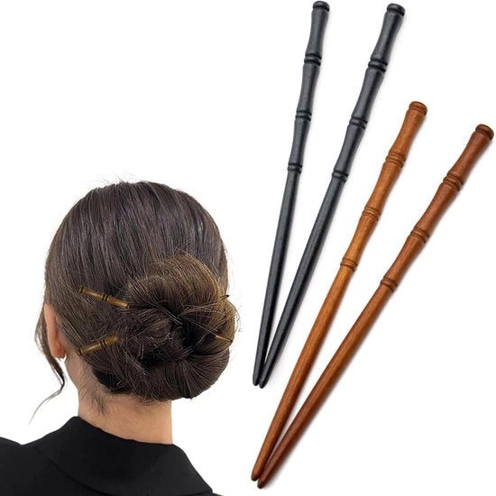 Spazzola per capelli in legno a 4 pezzi - design golf in bambù - adatta alle donne - leggero - materiale di alta qualità - accessori per capelli