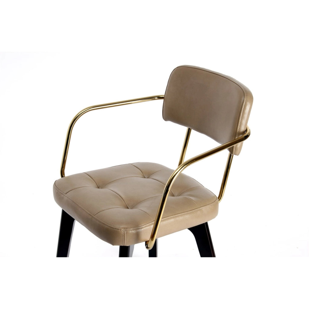 Sedia di design Manchester in ecopelle crema e oro