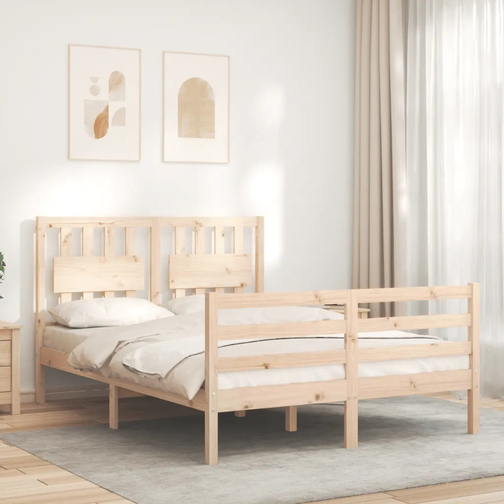 Giroletto con Testiera-Struttura Letto con testiera 120x200 cm in Legno Massello 498161