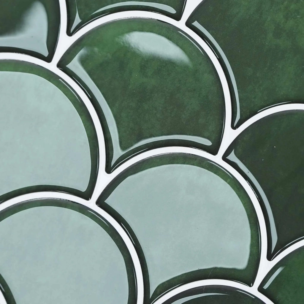 Piastrella a scaglie di pesce 10 pcs Verde Scuro 30 x 30 cm
