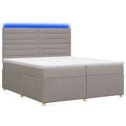 Letto box spring con materasso Tortora 200 x 200 cm Tessuto 3455424