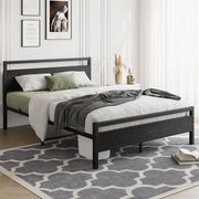 Struttura Letto 120x200 cm in Metallo e MDF con Rete a Doghe, Letto Singolo con Spazio Sottoletto