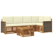 Set divano sezionale con cuscino 5 pcs Naturale e Crema 3384376