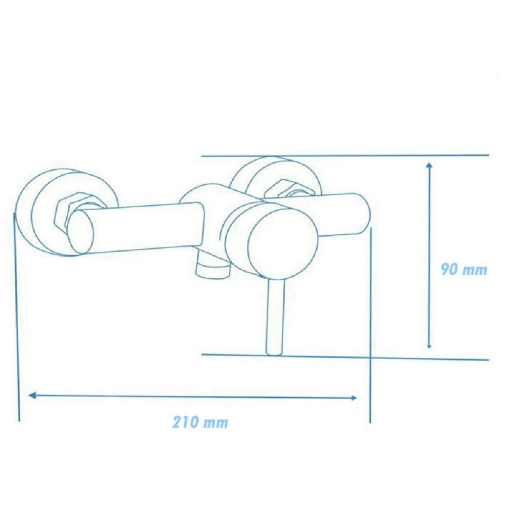Trade Shop - Rubinetto Bagno Moderno Cromato Lucido Miscelatore Orientabile Cabina Doccia 87389 -