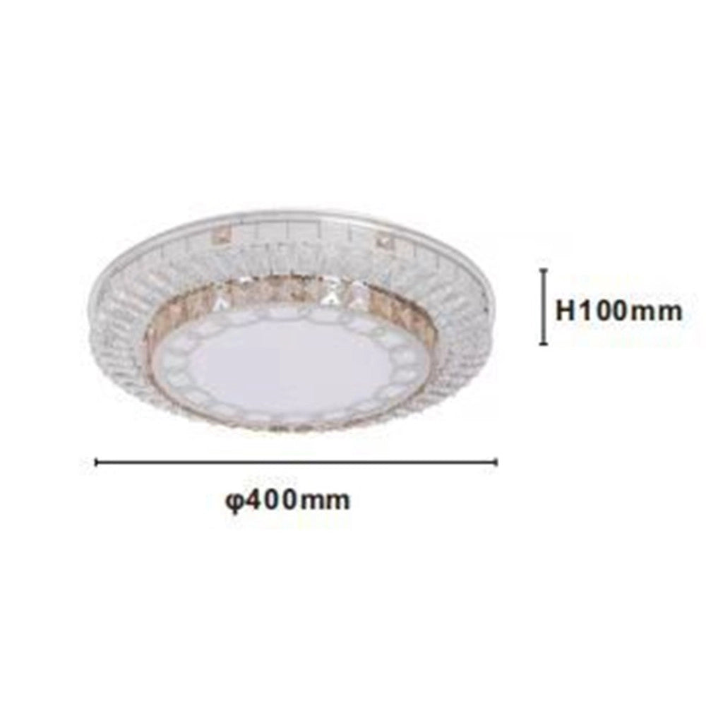 Trade Shop - Plafoniera Soffitto 45w ø40cm Led Design A Strati Cristalli Catena Luce Fredda 03531 -