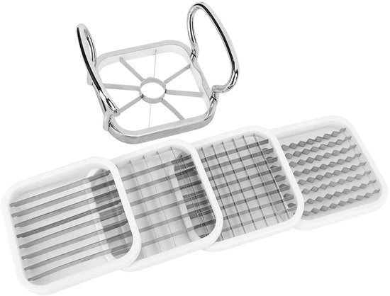 Snidere per Verdure 5-in-1 - Acciaio Inox - Snidere per Patate - Multifunzionale - Manico Ergonomico - Facile da Pulire