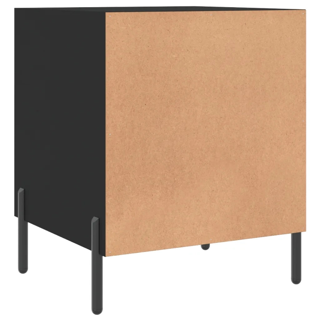 Set di 2 Comodini | Armadio da Notte | Mobiletto da notte Neri 40x40x50 cm in Legno Multistrato