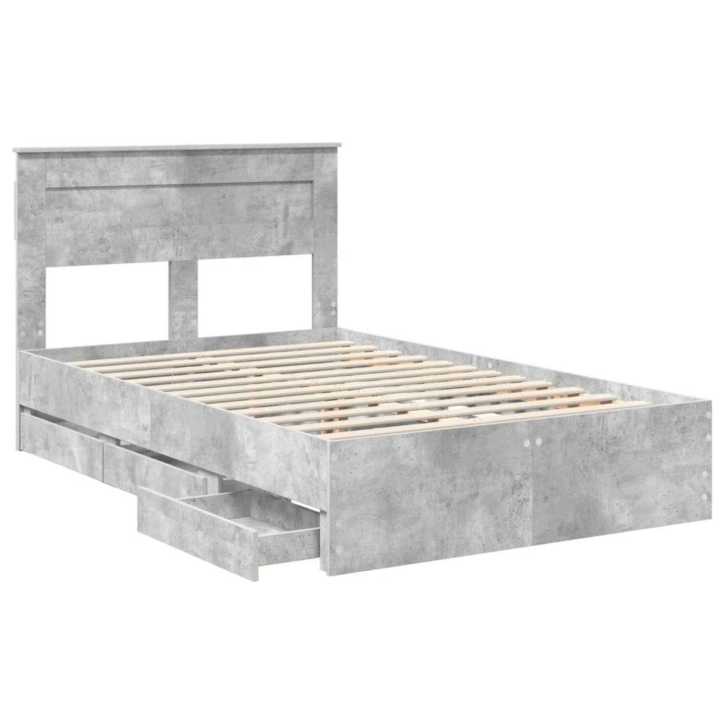 Struttura del letto con cassetto Grigio cemento 135 x 190 cm 3409855