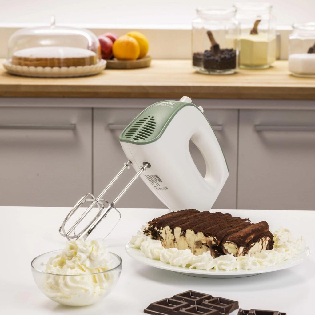 Imetec Sbattitore elettrico Crea&Crema, Fruste extralunghe, Ganci acciaio inox, 5 velocità, Funzione turbo, 500 W