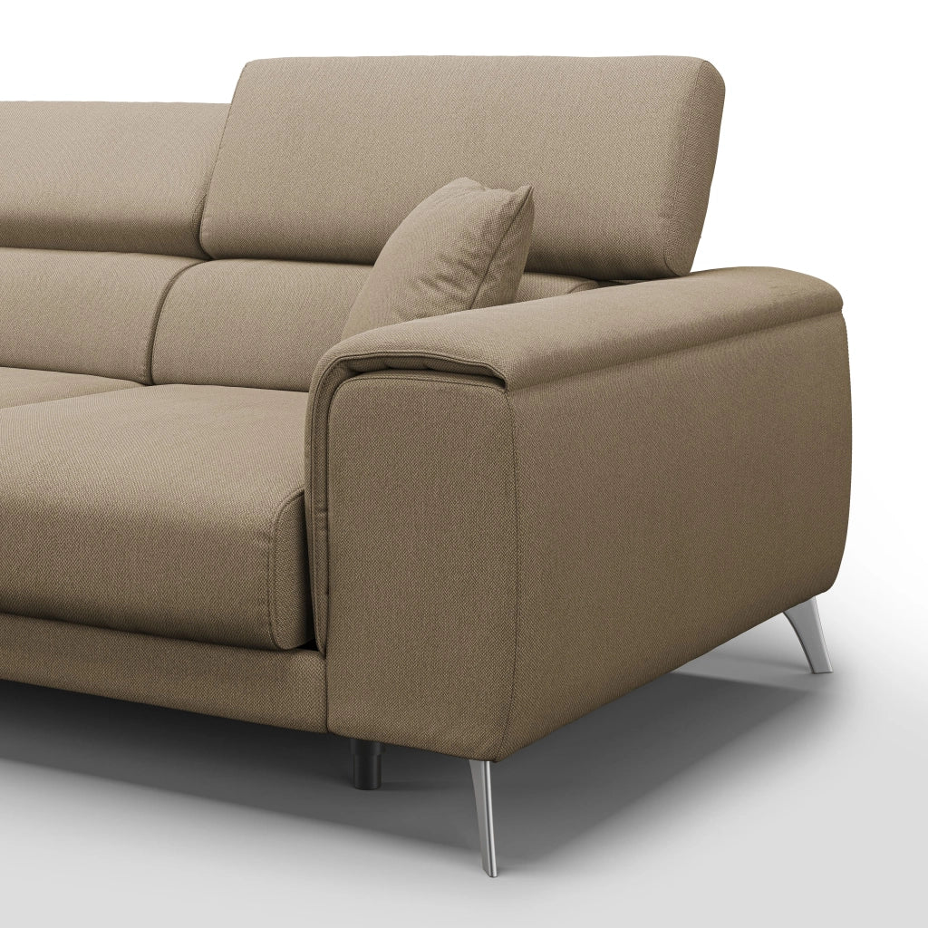 Fusion Divano con 3 sedute allungabili in tessuto smacchiabile T05 260 cm beige