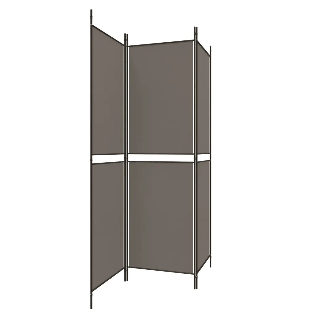Divisorio a 3 Pannelli Antracite 150x220 cm in Tessuto cod mxl 63297
