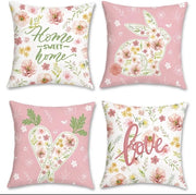 Set di 4 coprisacco, Pasqua, 45 x 45 cm, concarico, radice, fiori, foglie, rosa, coprisacco decorativi, coprisacco per divano, per casa