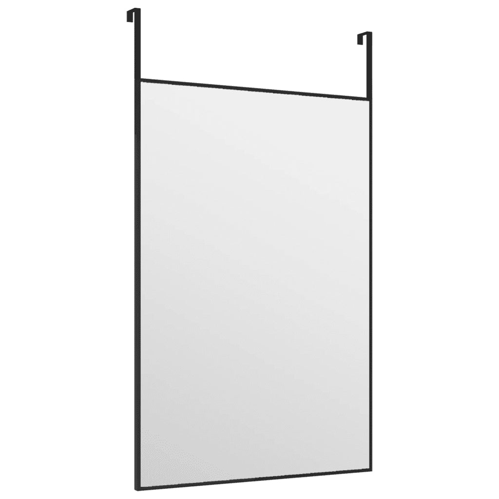 Specchio da Porta Nero 40x60 cm in Vetro e Alluminio