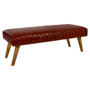 Sgabello in pelle rossa 115x53x38h