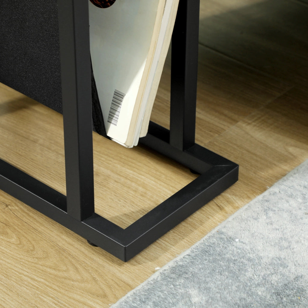 Tavolino da caff¨¨ con piano in vetro e struttura in metallo ¨C Zephmum ¨C Nero 50x50x50 cm