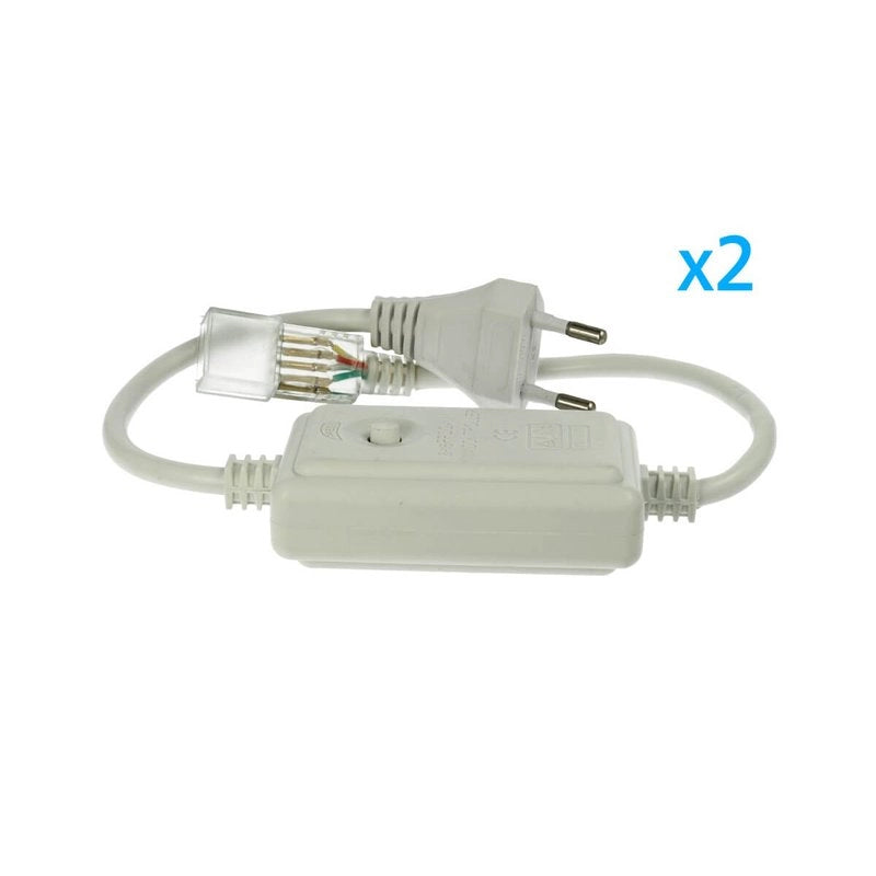 2 PZ Spine Alimentatore Trasformatore 4 Pin Passo 9mm per Bobina LED RGB 220V con Interruttore e Controller 8 Programmi