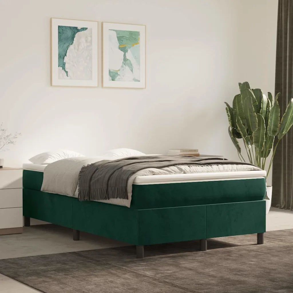 Giroletto a Molle con Materasso Verde Scuro 120x200 cm Velluto 3144672