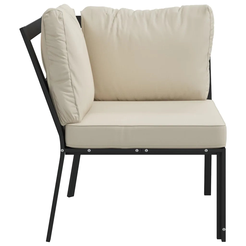 Sedia da Giardino con Cuscini Sabbia 76x76x79 cm Acciaio 362724