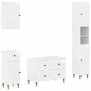Set di Mobili da Bagno da 4 Pezzi ALKMAAR Bianco Lucido 3417913