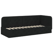 Letto singolo | Letto per adulti | Cornice del letto ad angolo Nero 80 x 200 cm Tessuto