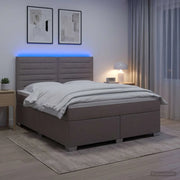 Letto box spring con materasso Tortora 140 x 200 cm Tessuto 3454884