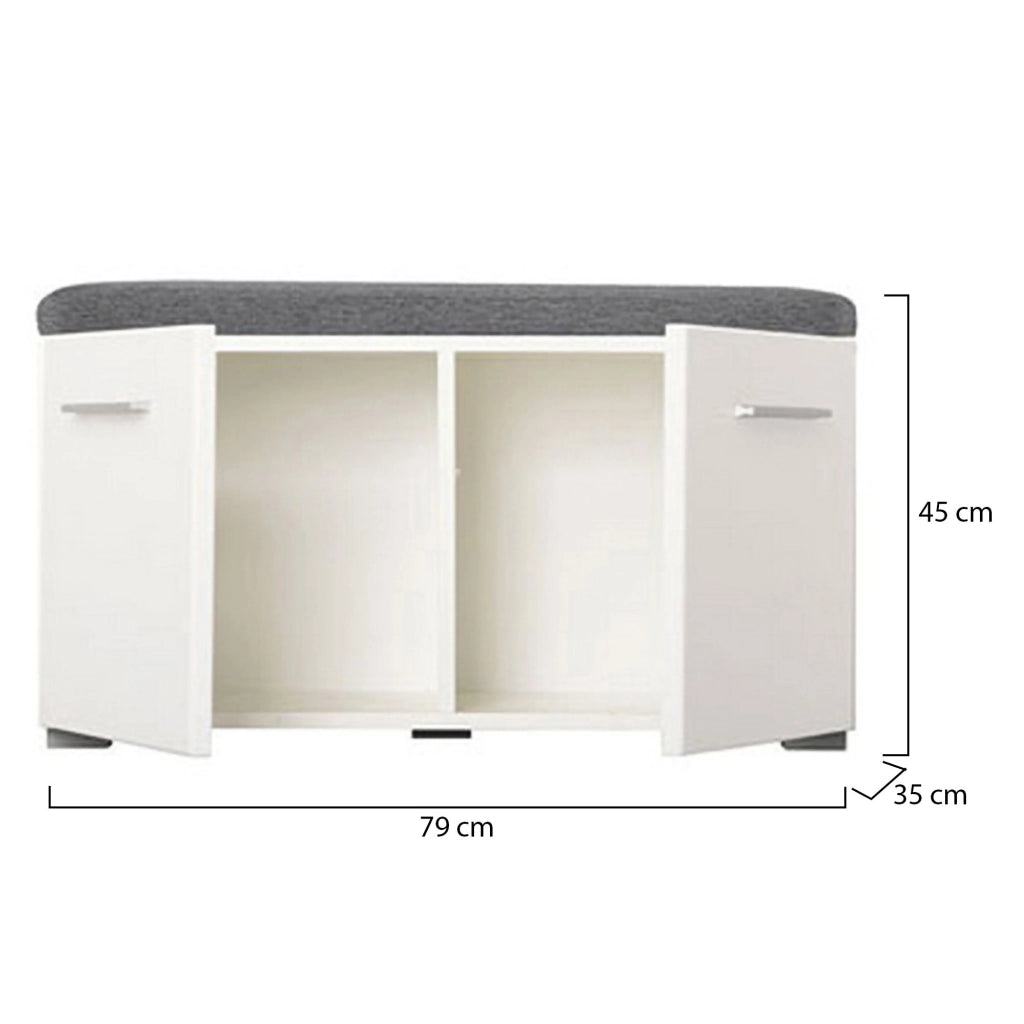 Cannole, Mobile da Ingresso un Ripiano, 79x35x45h cm Bianco