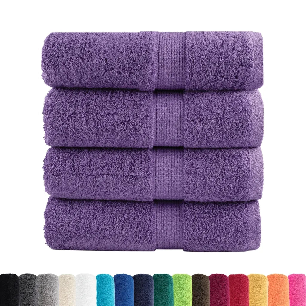Asciugamani Premium SOLUND 4 pz | Teli per bagno Viola 30x30 cm 600 g/m2