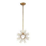 Lampada sospesa Sun King foglia oro cristallo K9 Ø30,5 E27