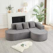 DIVANO Angolare a L 220x155 cm Velluto a coste Grigio