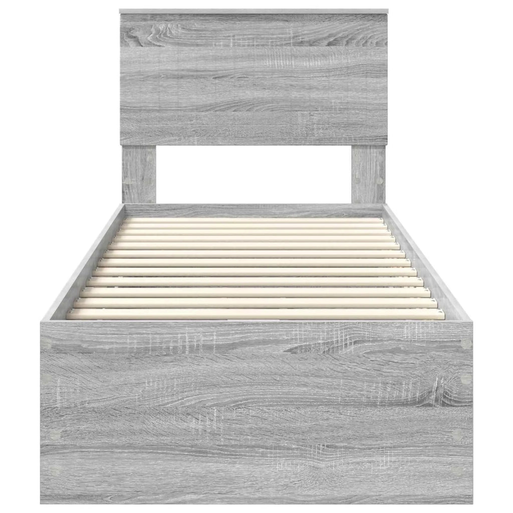 Struttura del letto con cassetto Grigio Sonoma 75 x 190 cm