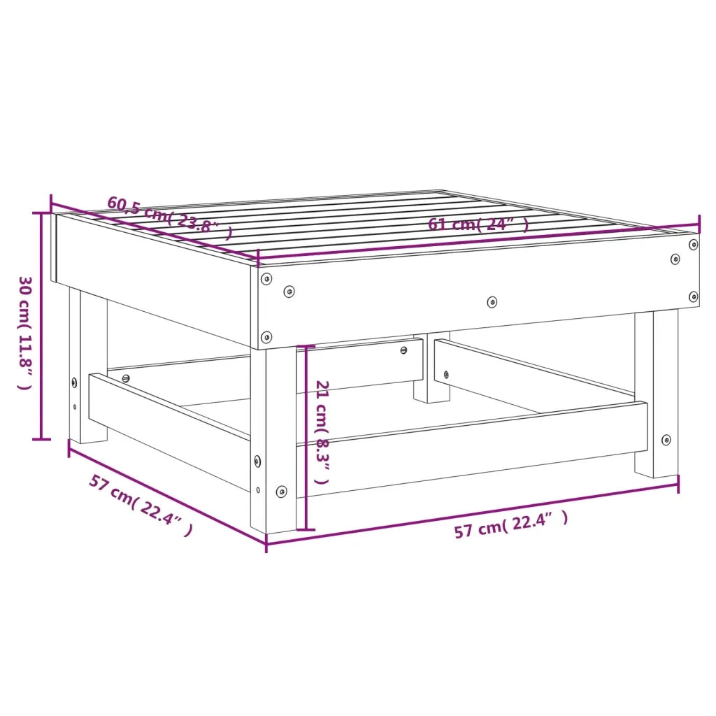 Poggiapiedi da Giardino in Legno Impregnato di Pino CFW5194694
