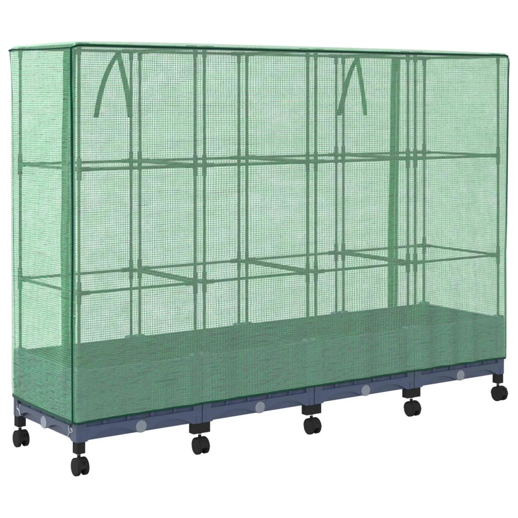 Vaso da Giardino con Copertura per Serra e Ruote 4 pz PP 3423140