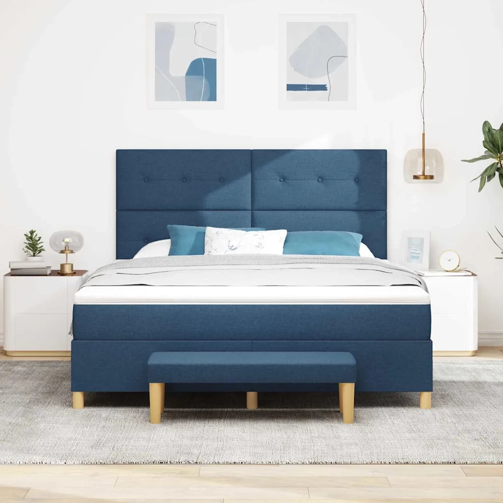 Letto a molle con materasso Blu 180 x 200 cm Tessuto 3344323