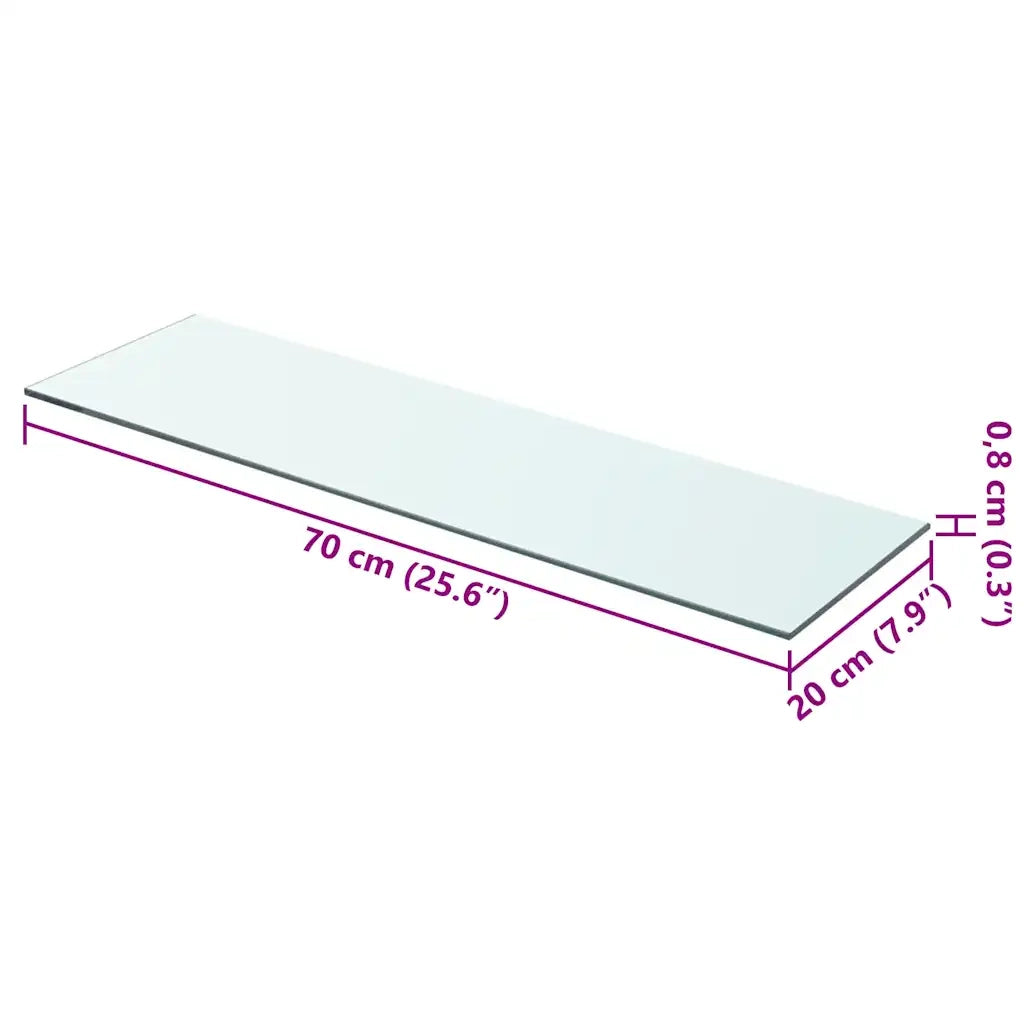 Mensole in Vetro Trasparente 2 pz 70x20 cm 3051569
