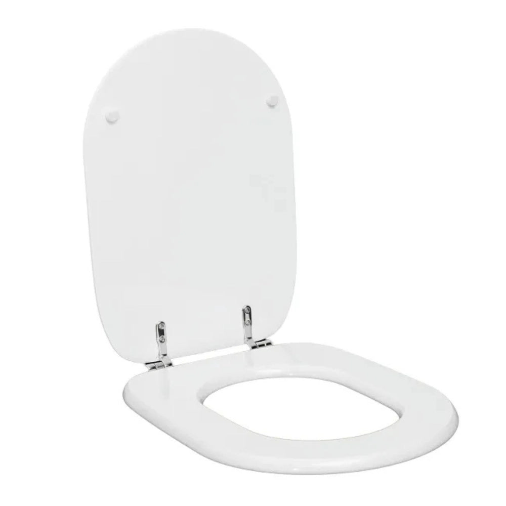 Sedile wc in mdf bianco serie tesi con cerniere metalliche regolabili