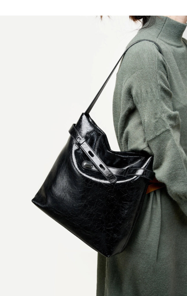 Borse da donna in vera pelle, nere