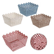 Trade Shop - Cestino Portatutto Oggetti Cesto Multiuso Plastica Quadrato 18.2x18.2x11cm 79474 -
