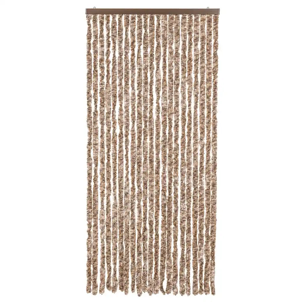 Tenda Antimosche Beige e Marrone Scuro 90x220 cm in Ciniglia CFW4215829