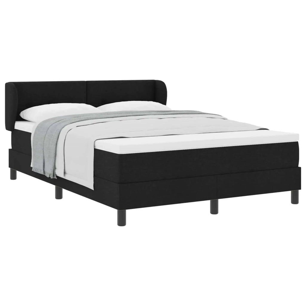 Letto a molle con materasso Nero 140 x 200 cm Tessuto 3340026