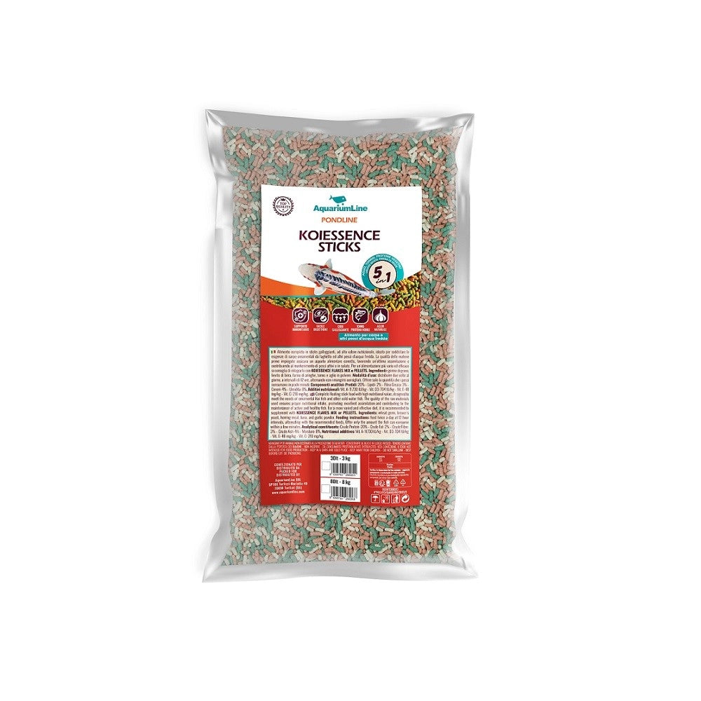 AquariumLine Koiessence Sticks sacco da 30L/3kg - alimento base in stick galleggianti per Carpe e pesci da laghetto