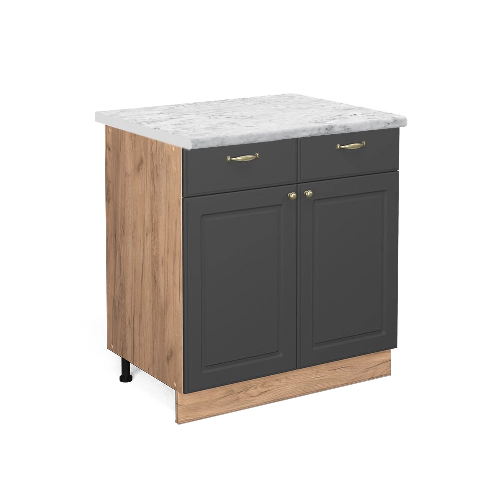 Mobiletto base per cucina Fame-Line Antracite-oro/Rovere dorato 80 cm, PL Marmo Vicco