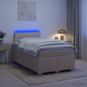 Letto con Box Spring, Materasso e LED Crema 120 x 200 cm 3451922