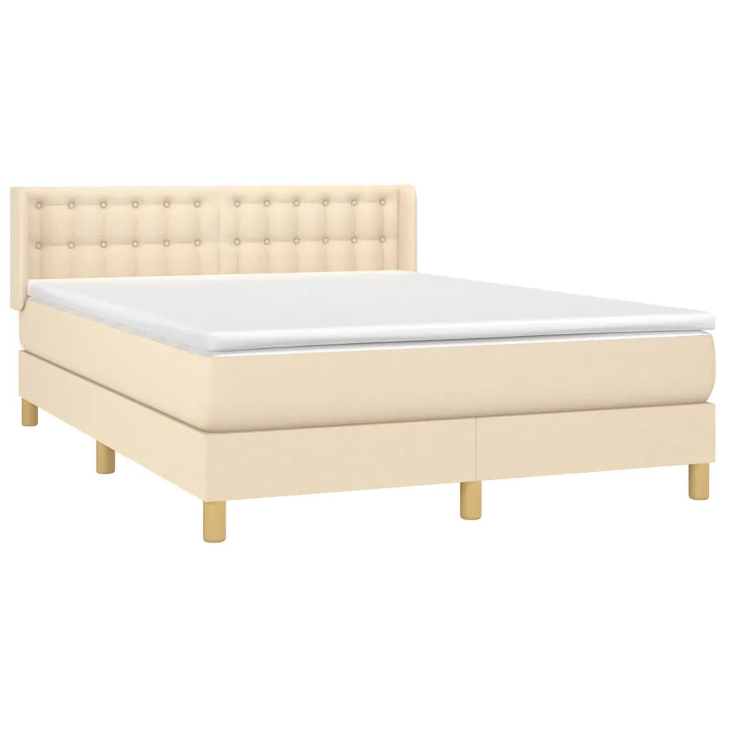 Giroletto a Molle con Materasso Crema 140x200 cm in Tessuto 3130598