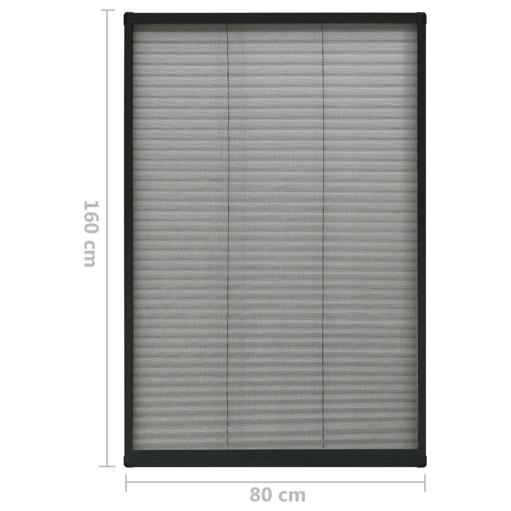 Zanzariera Plissettata Finestre Alluminio Antracite 120x120 cm 148668